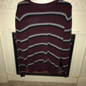 Men’s burgundy striped sweater!